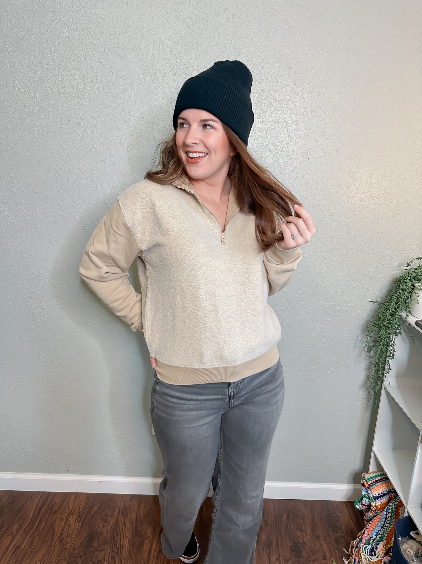 Reverse Fleece Half Zip