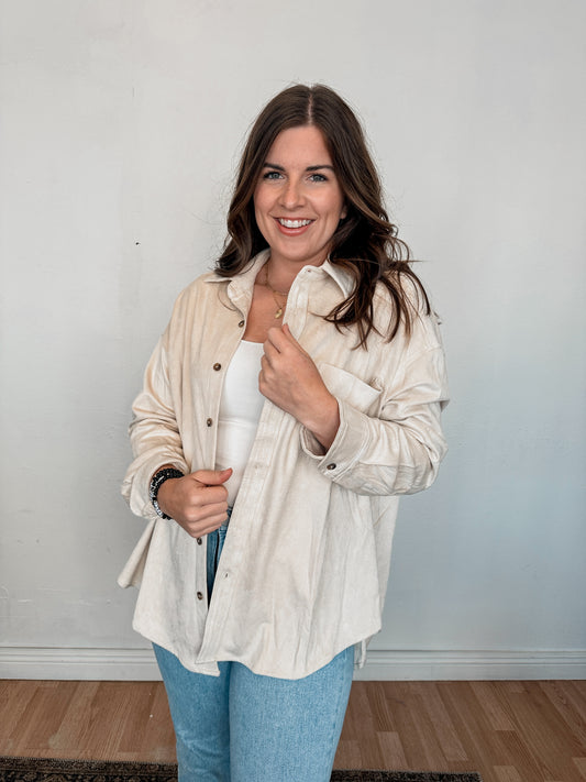 Bone Suede Jacket