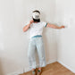 Seam Detail Elastic Waist Pants