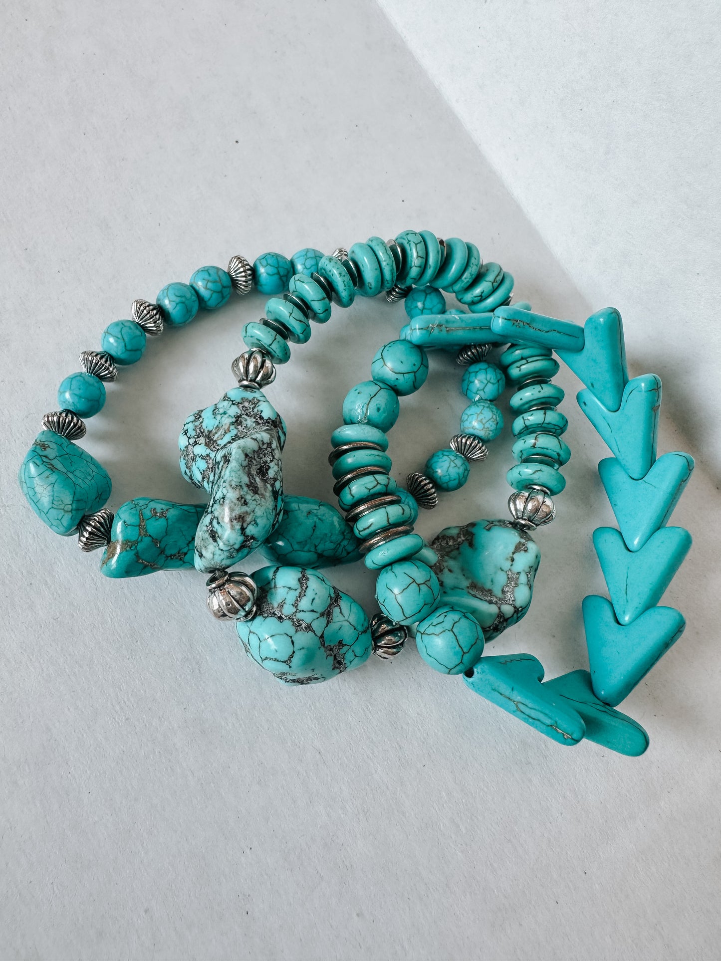 Beaded Turquoise Stretch Bracelets