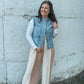 Scallop Edged Denim Vest