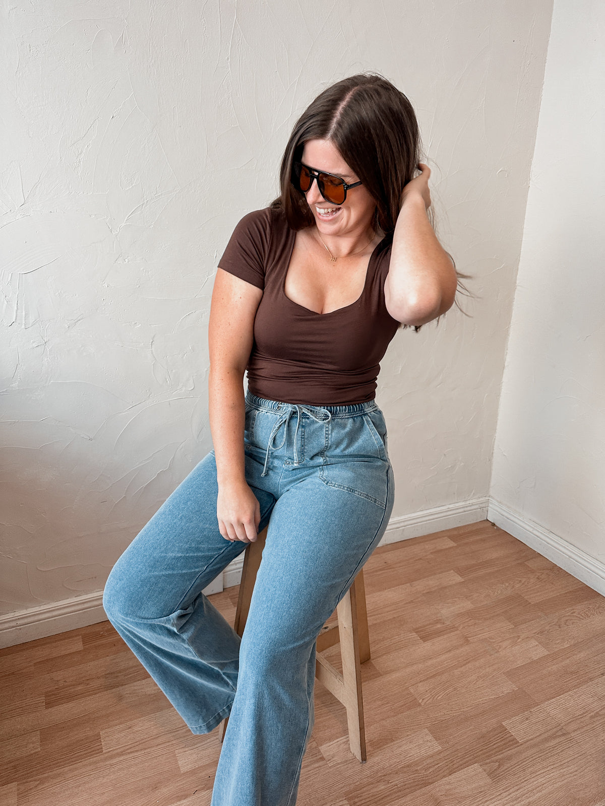 Comfy Cotton Pull On Denim Pants