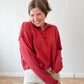 Deep Red Textured Collar Top