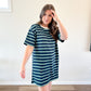 Stripe Short Sleeve Tee Dress