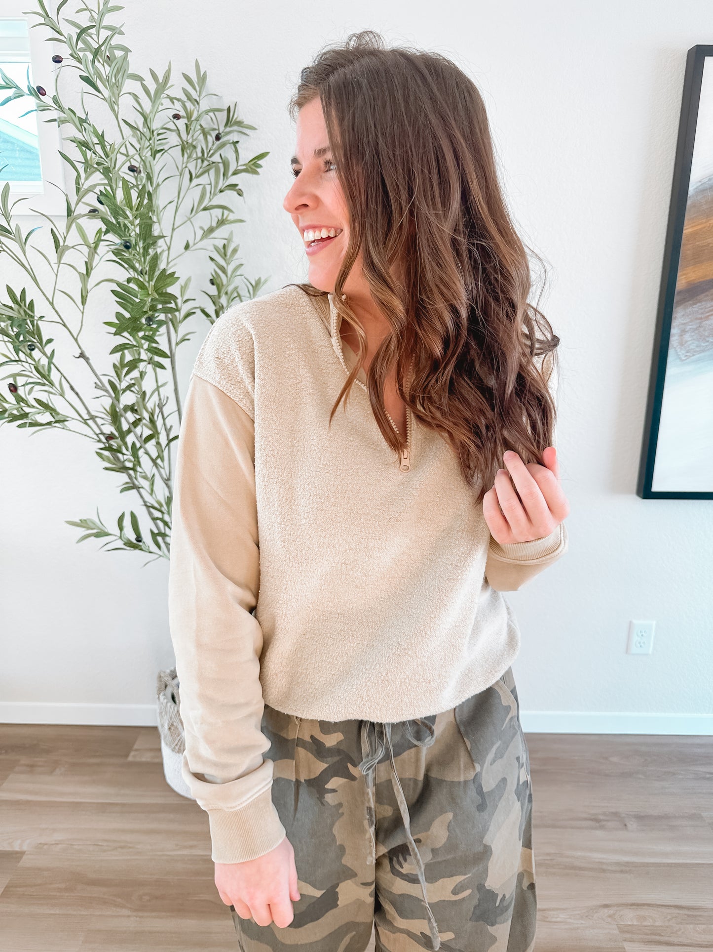 Reverse Fleece Half Zip