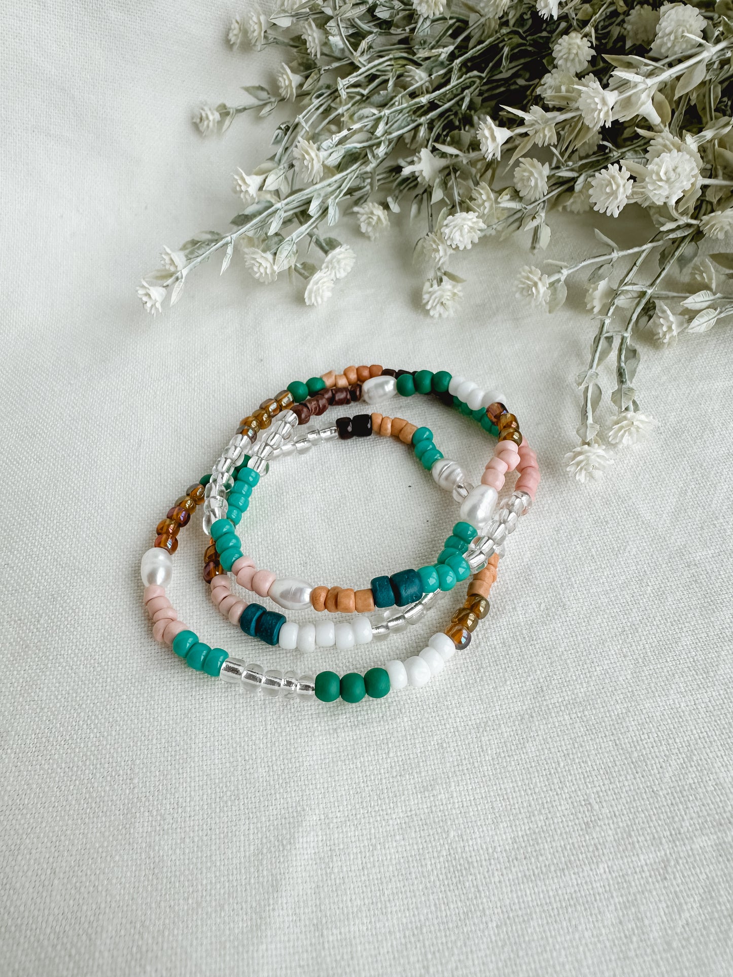 Color Block Stretch Bracelet Set