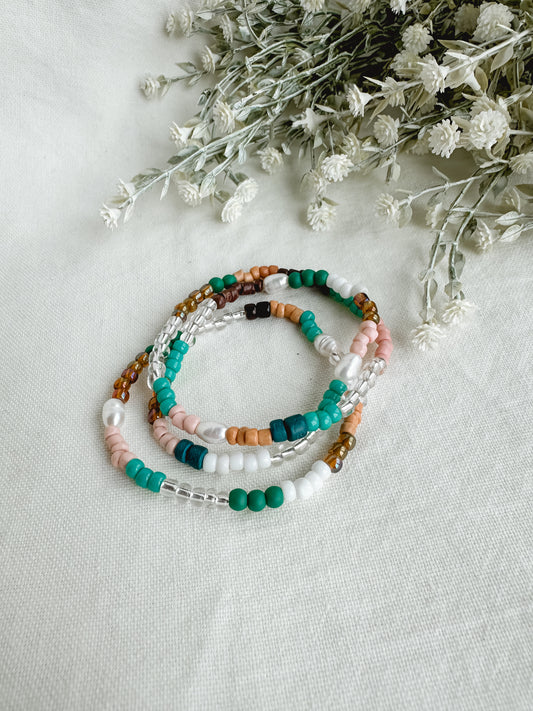 Color Block Stretch Bracelet Set