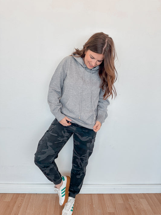 Grey Knit Hoodie