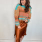 Cable Knit Colorblock Sweater