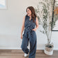 Navy Stripe Jumpsuit