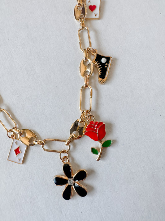 Red Rose Charm Necklace