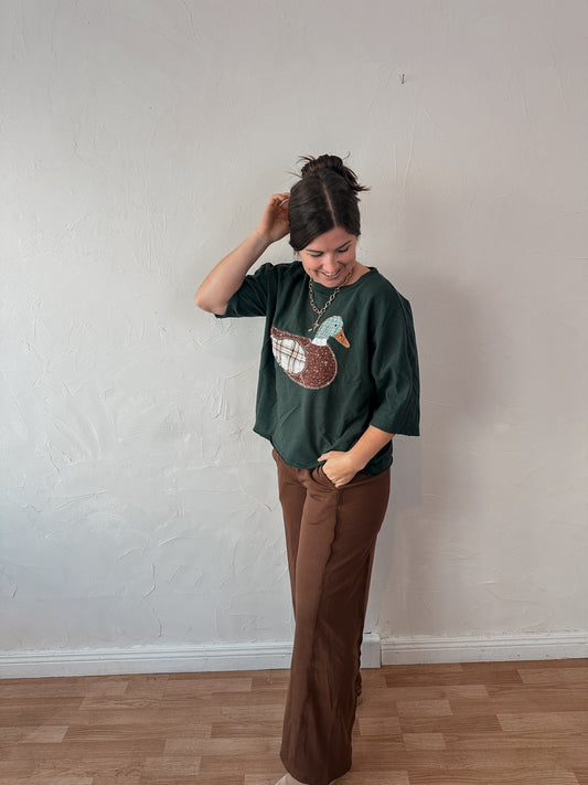 Brown Side Panel Lounge Pants