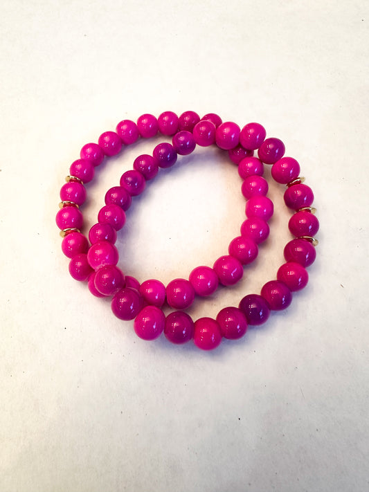 Pink Stretch Bracelet Set