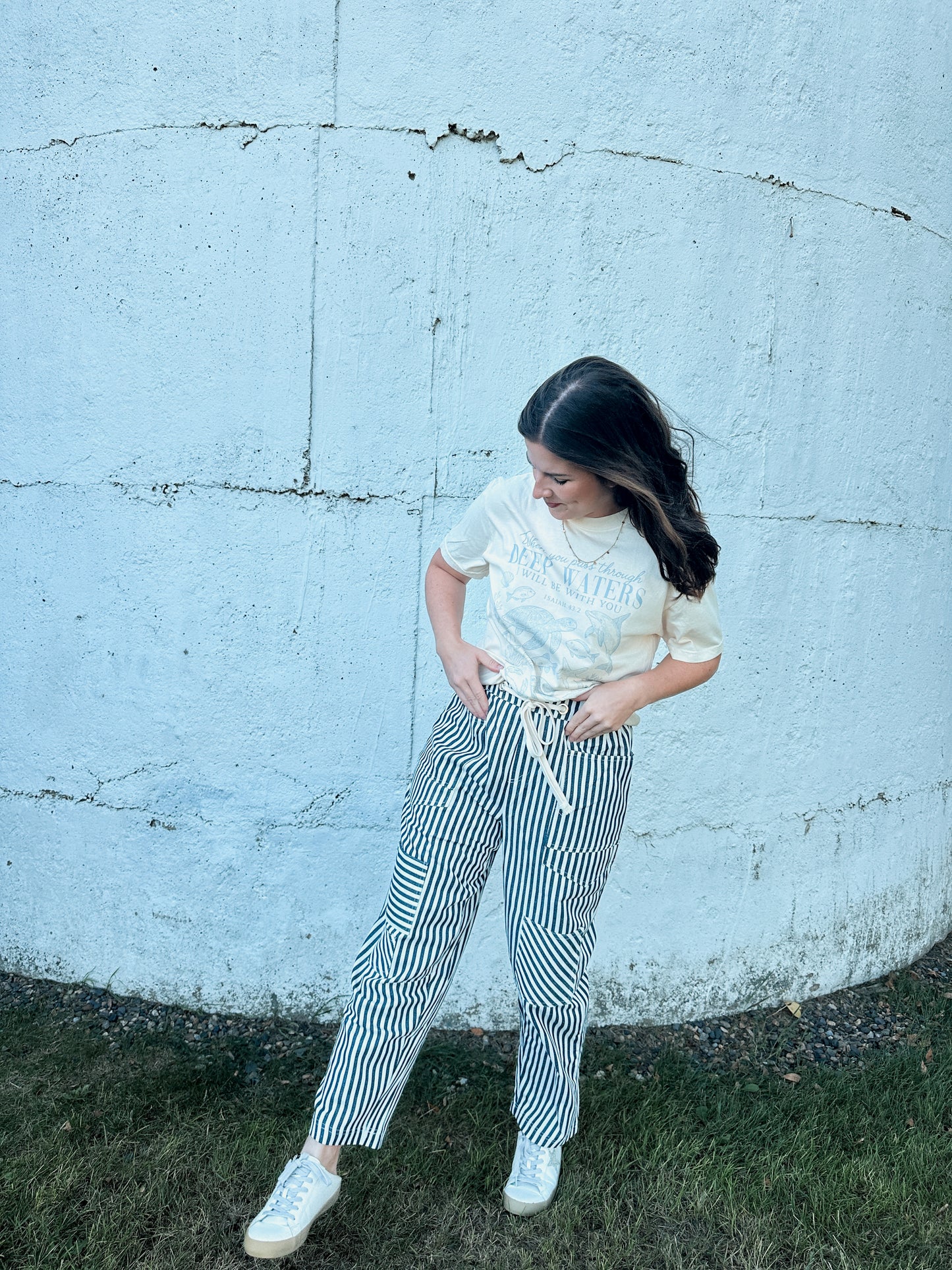 Navy Stripe Pants