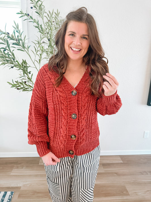 Chenille Cable Knit Sweater