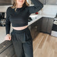 Black Crop Lounge Set