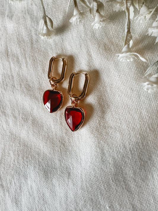Red Heart Charm Huggies