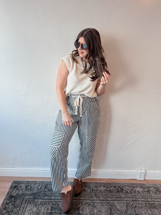 Navy Stripe Pants