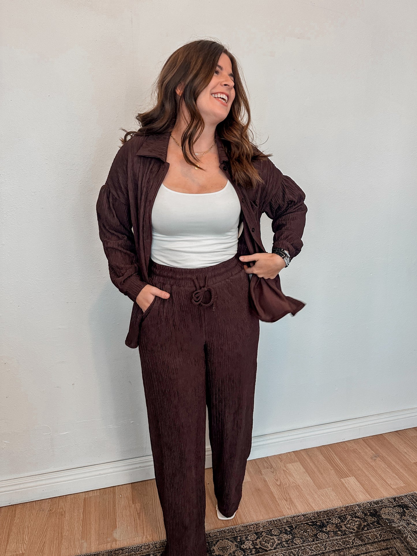 Espresso Textured Pants