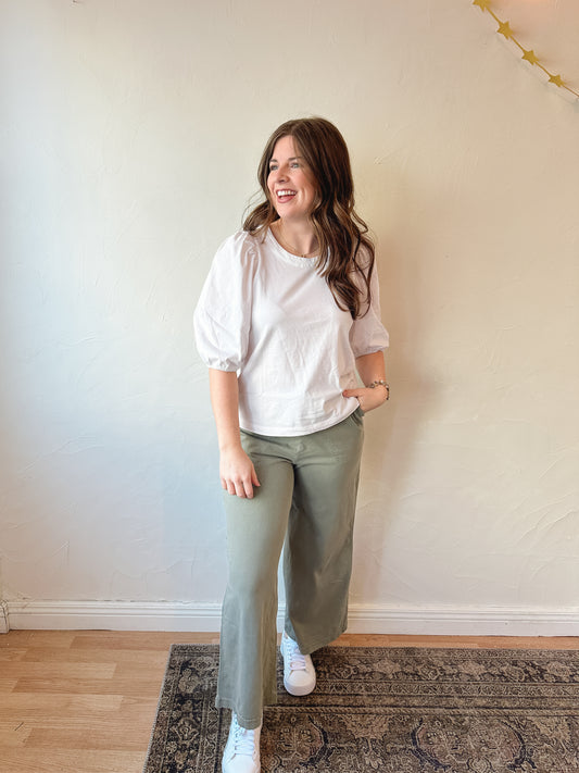 Essential Puff Sleeve Cotton Top