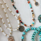 White Beaded Charm Necklaces