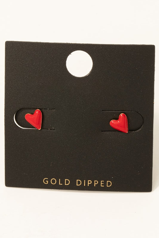 Mini Red Heart Studs