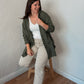 Olive Pin Stripe Linen Oversized Shirt