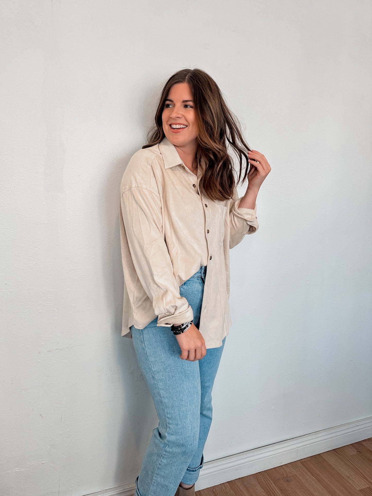 Bone Suede Jacket