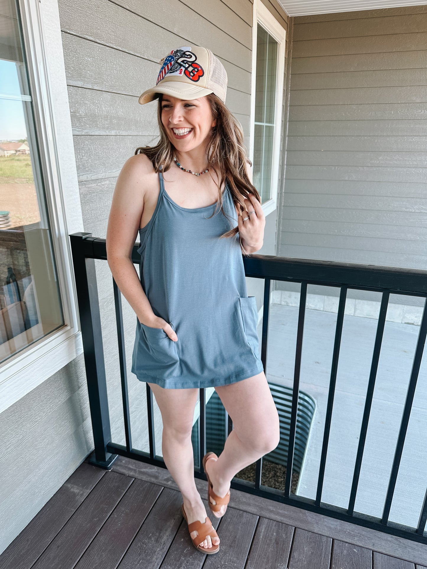 Dusty Blue Romper