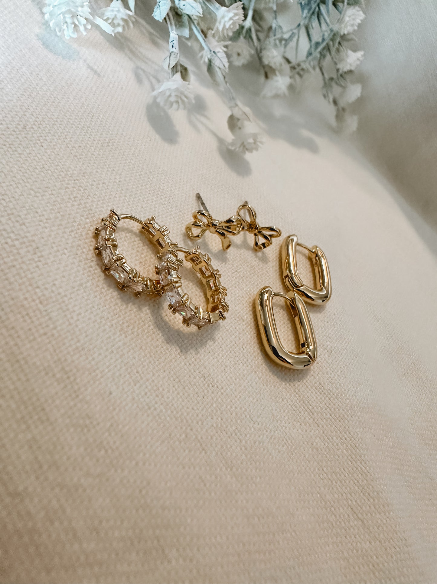 14K Gold Earrings Set