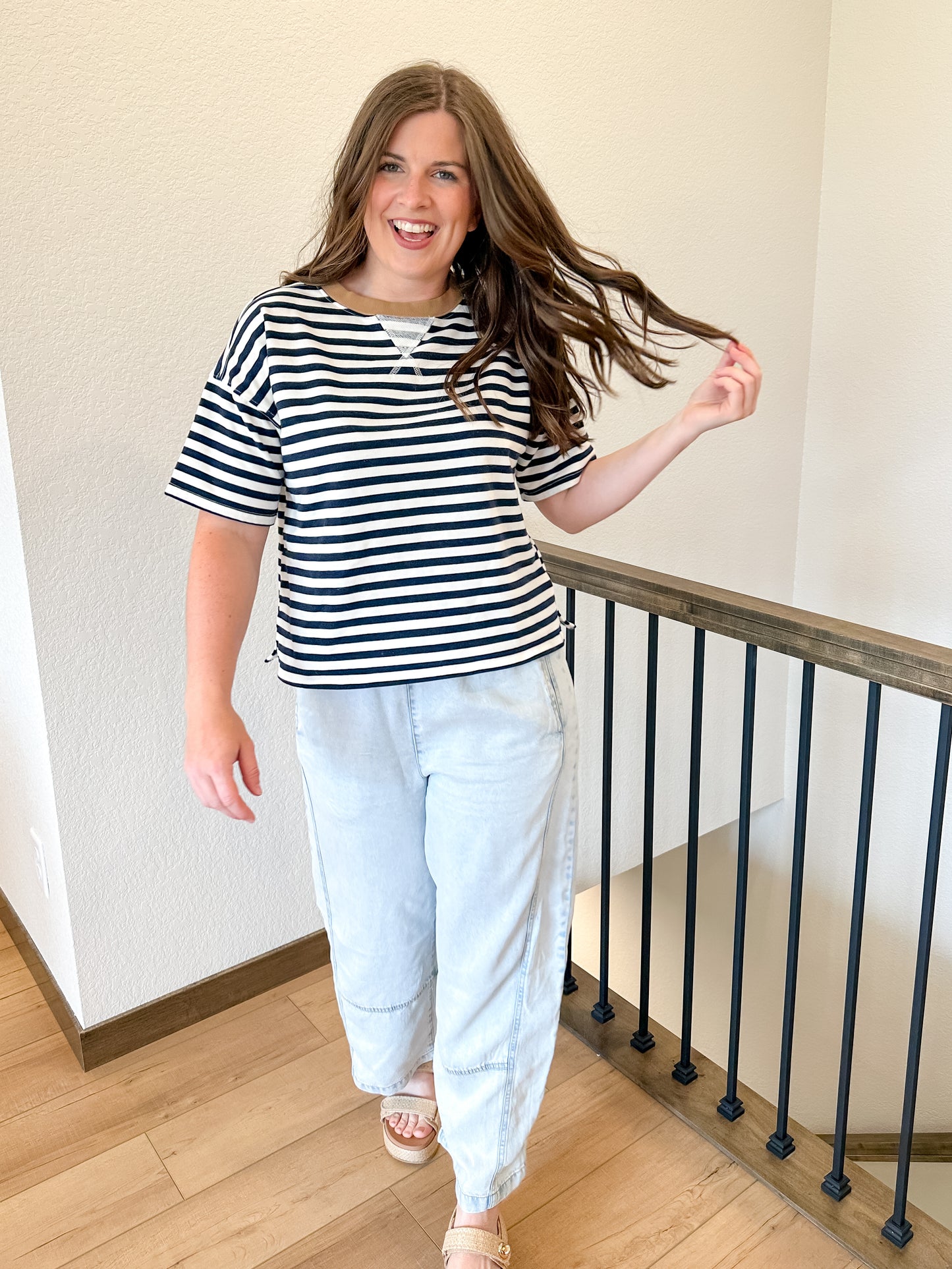 Oversized Navy Stripe Tee