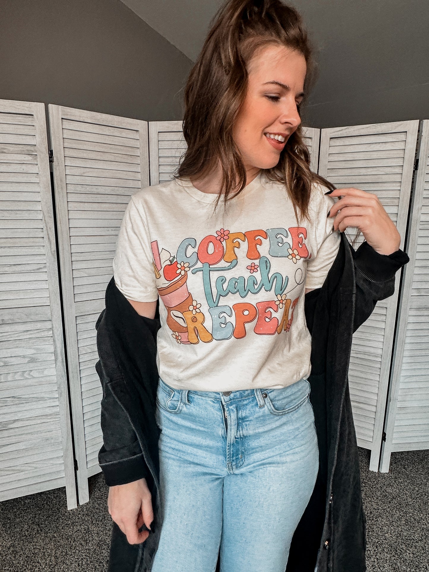 Coffee Teach Repeat Tee