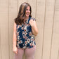 Navy Floral Top