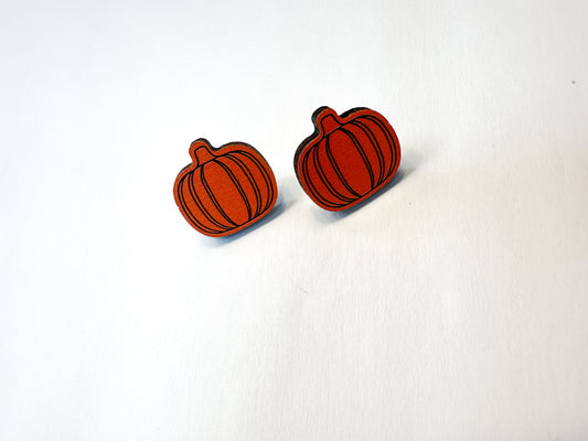 Wooden Pumpkin Studs