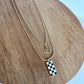 Layered Checker Smiley Necklace