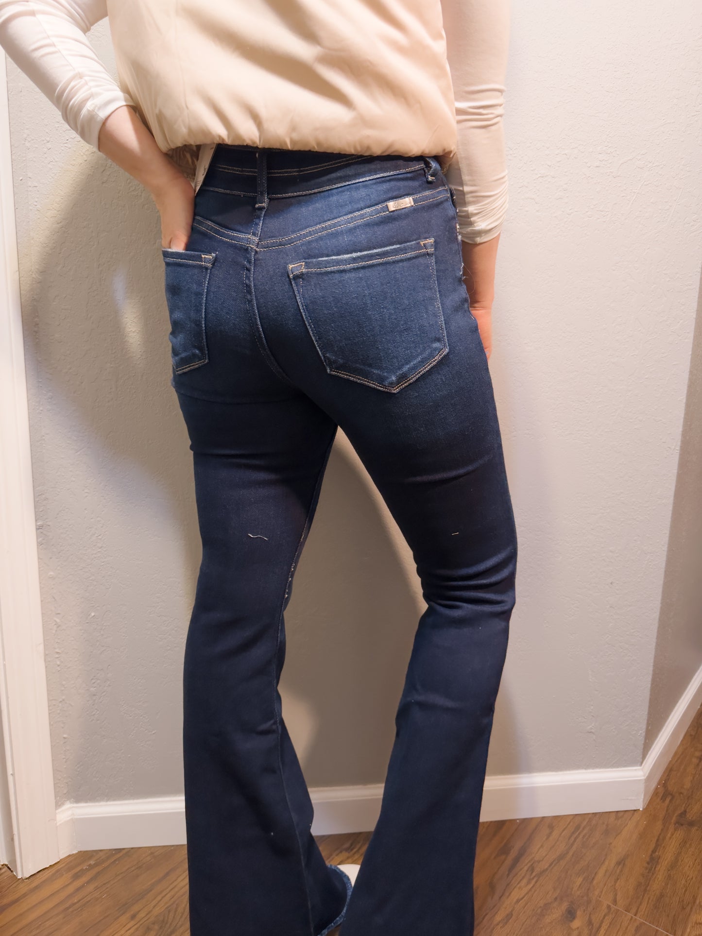 Double Button Flare Jeans