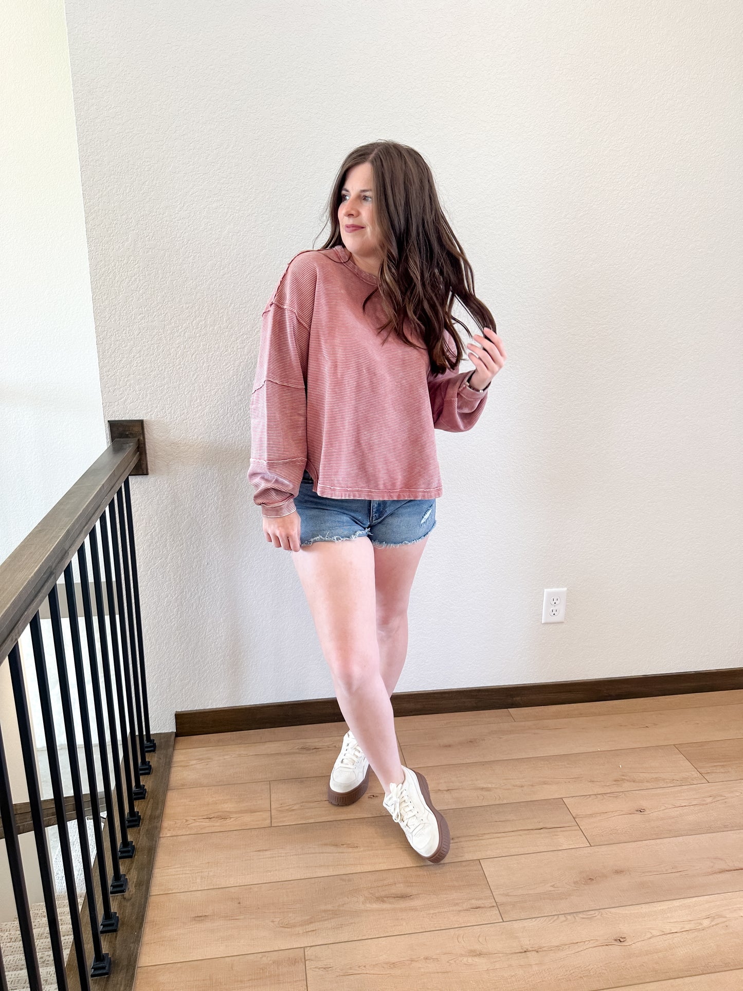 Soft Rose Ribbed Pullover