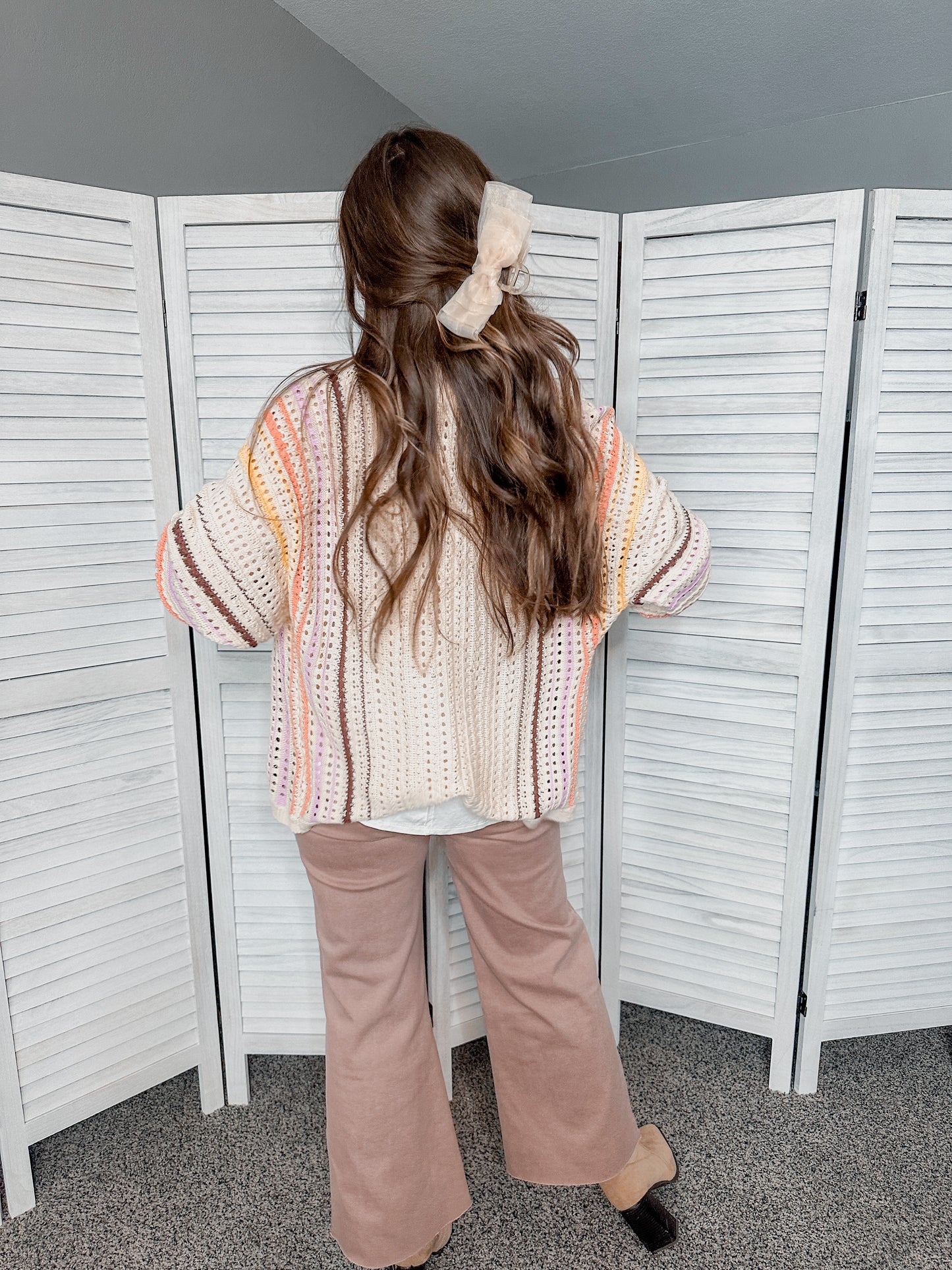 Stripe Crochet Cardigan