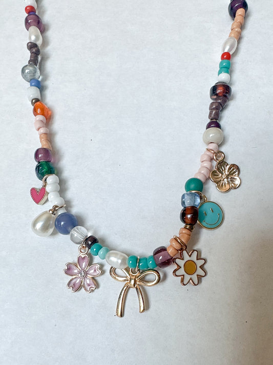 Beaded Charm Girl Necklace