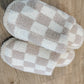 Beige Era Checker Slippers