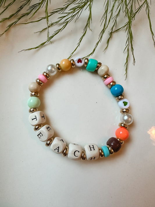 Colorful Teacher Stretch Bracelet