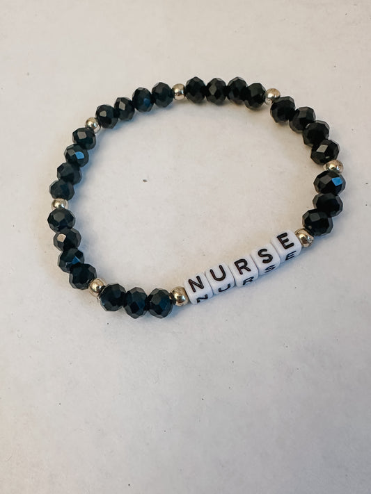 Pretty Black Nurse Bracelet