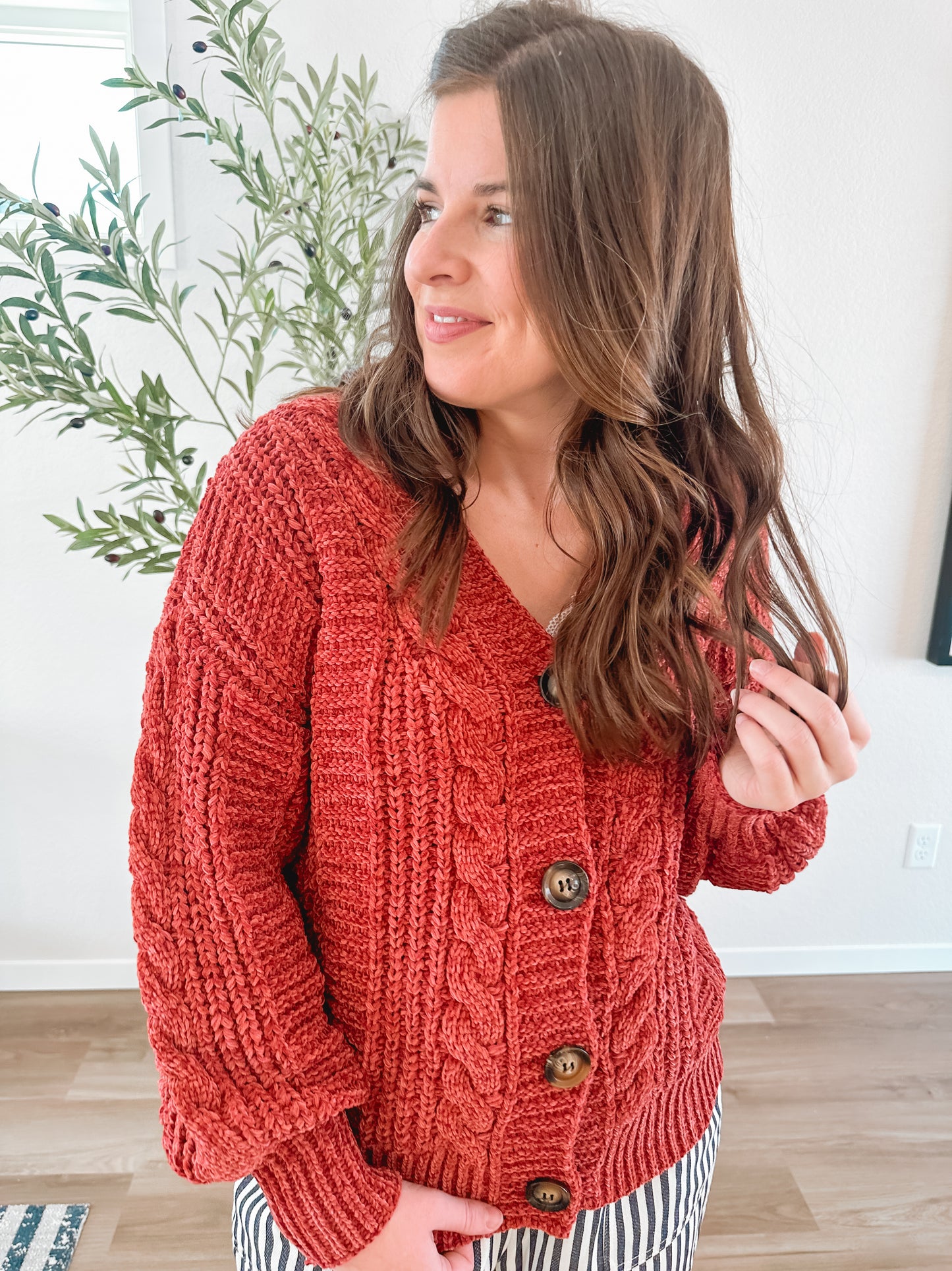 Chenille Cable Knit Sweater