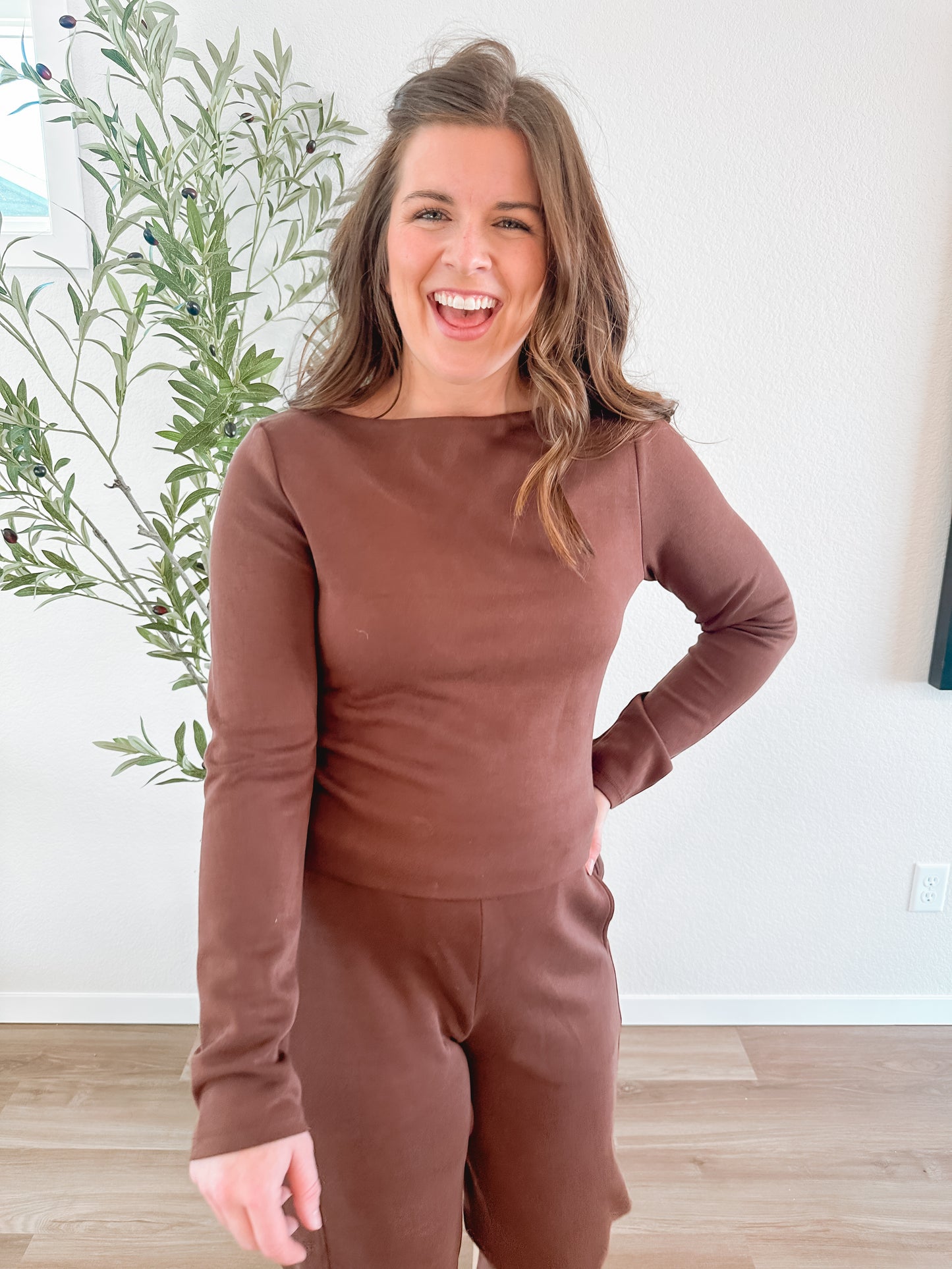 Double Layered Boatneck Longsleeve