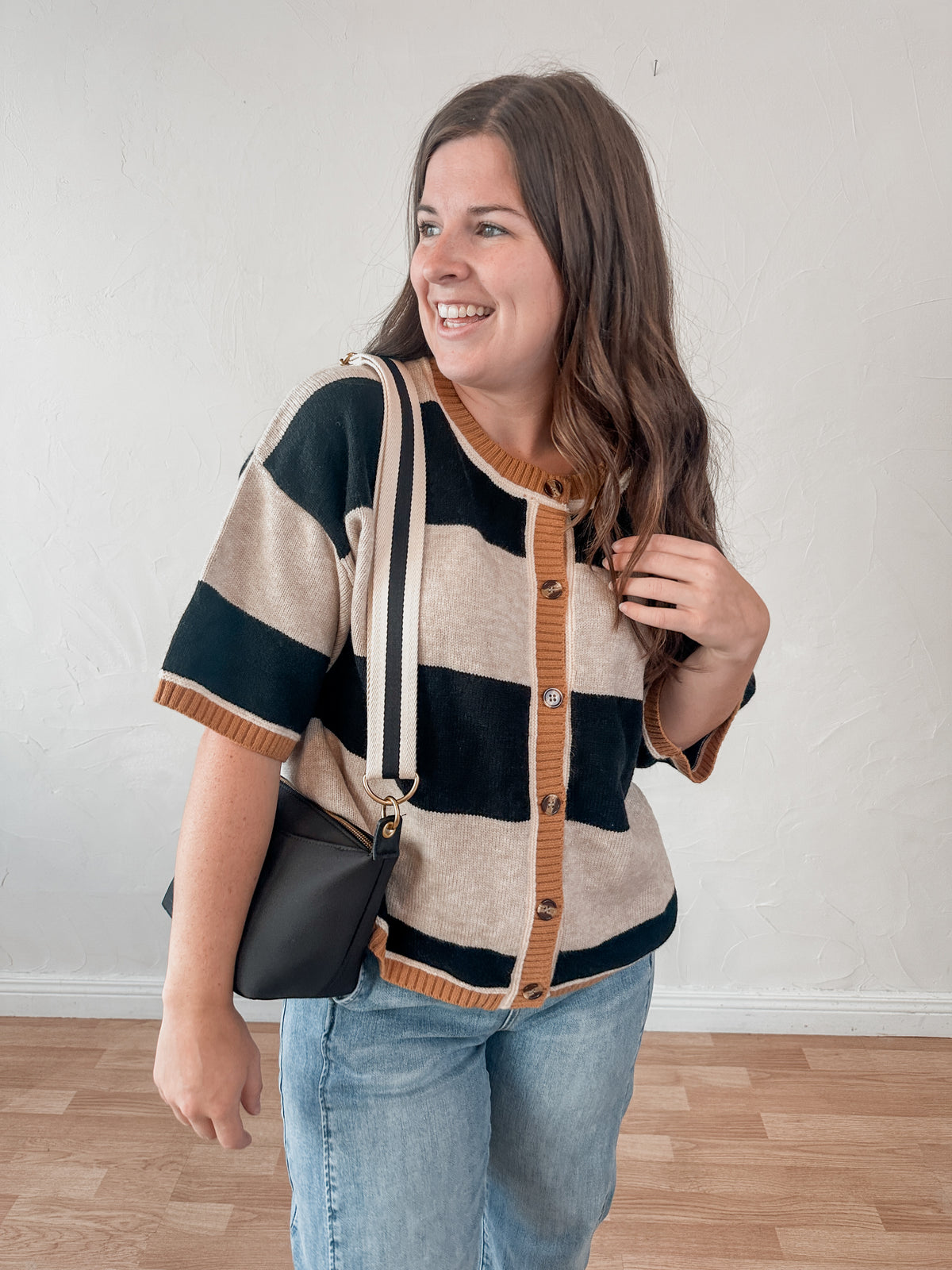 Stripe Crossbody Bag