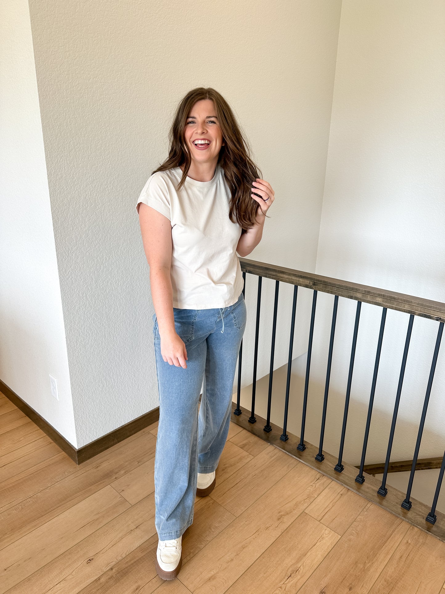 Comfy Cotton Pull On Denim Pants