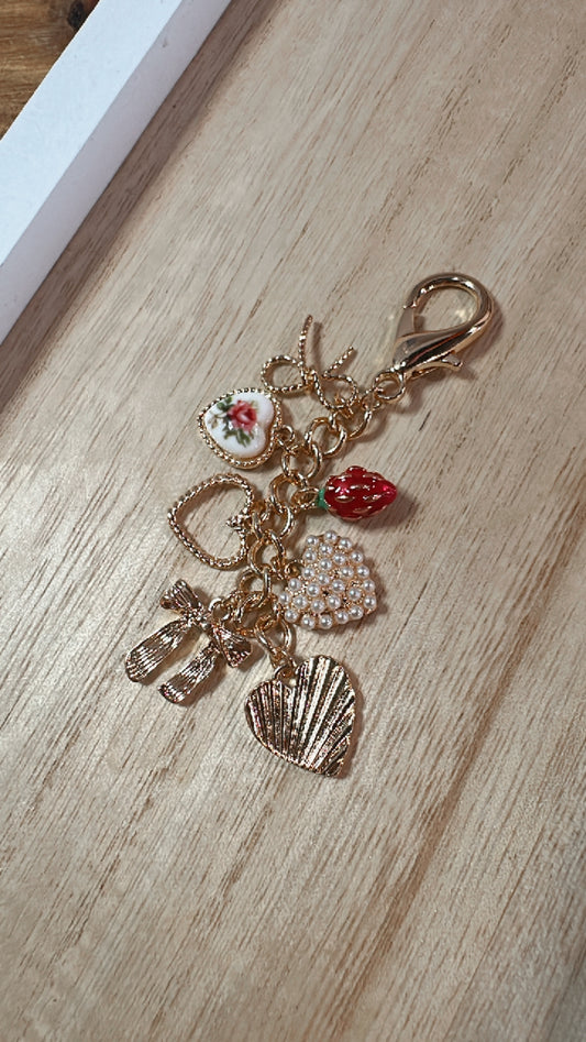 Strawberry Hearts Keychain