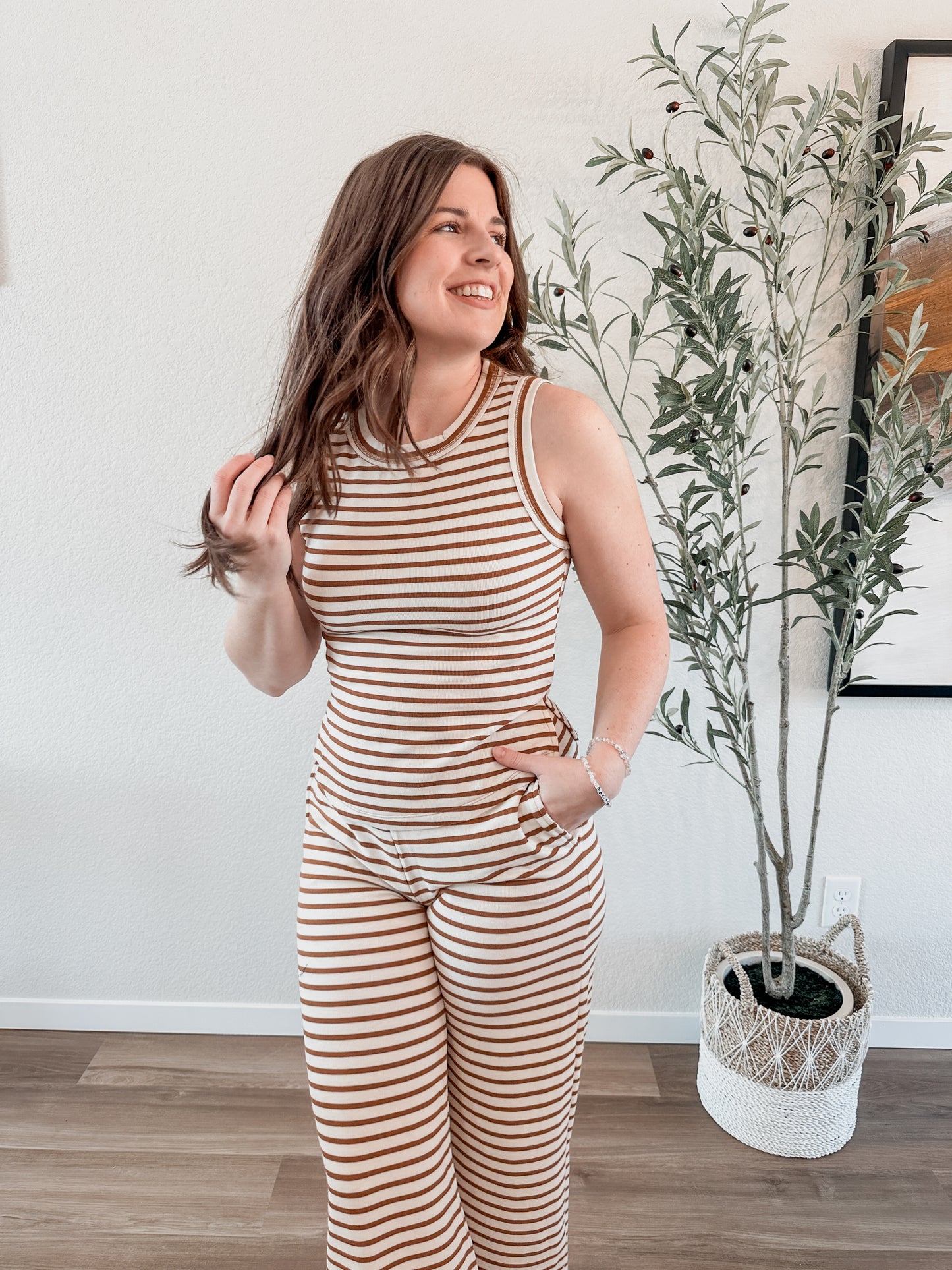 Brown Stripe Tank