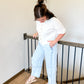 Seam Detail Elastic Waist Pants