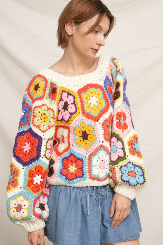 Cream Crochet Sweater - PREORDER